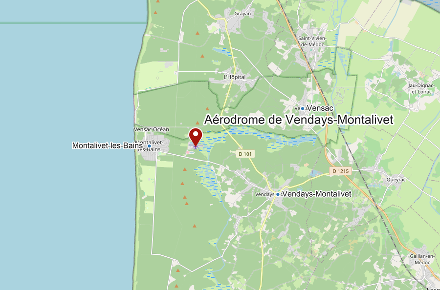 Carte de l’aérodrome de Montalivet