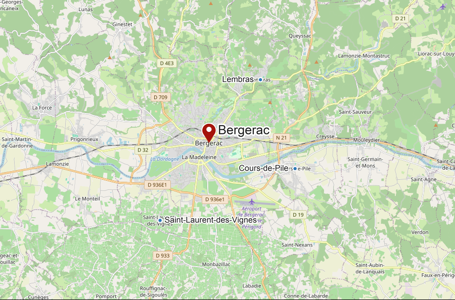 Karte von Bergerac