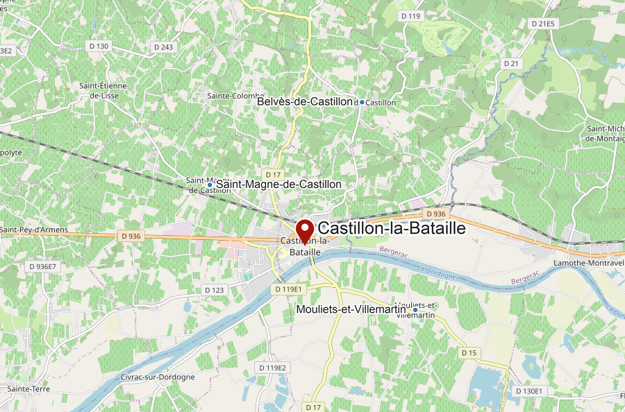 Karte von Castillon-la-Bataille