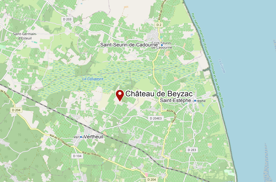 Karte von Château Beyzac bei Vertheuil