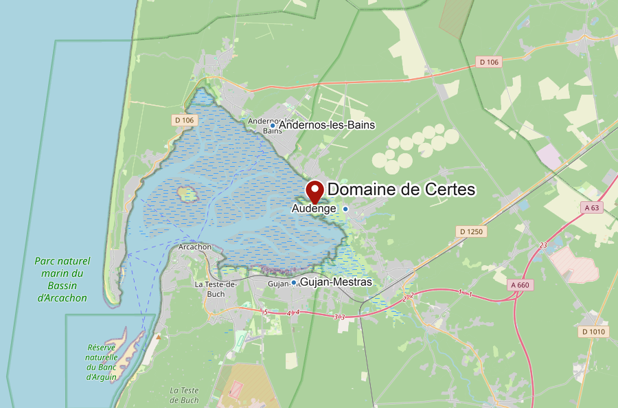 Carte du delta de la Leyre
