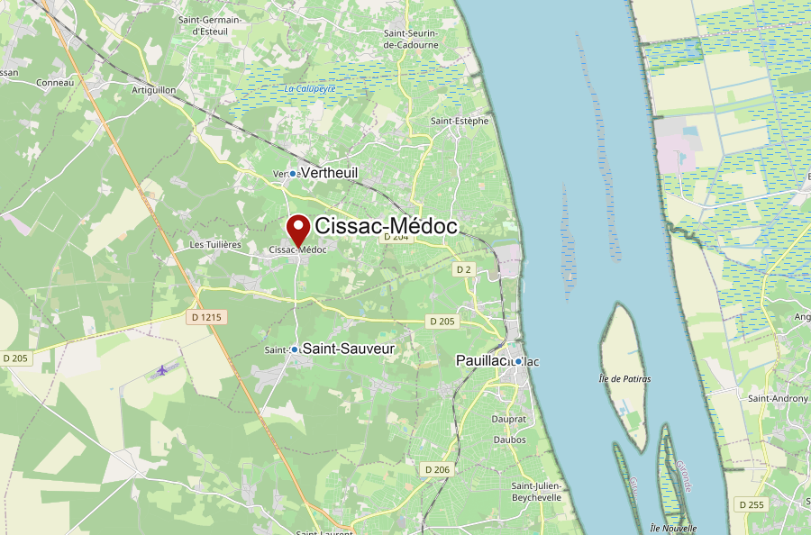 Lage der Fermiers Toqués in der ZA de Beauchêne bei Cissac-Médoc