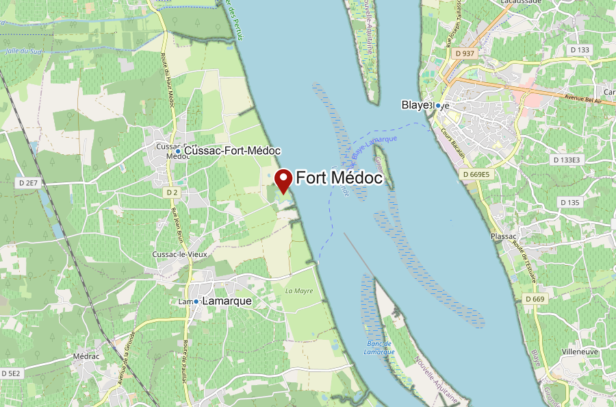 Carte du Fort Médoc