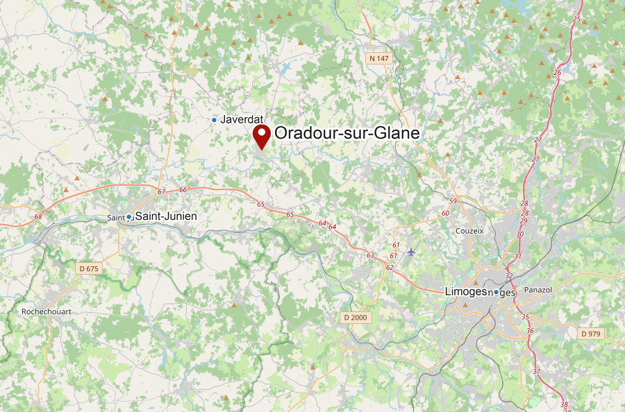 Carte d’Oradour-sur-Glane