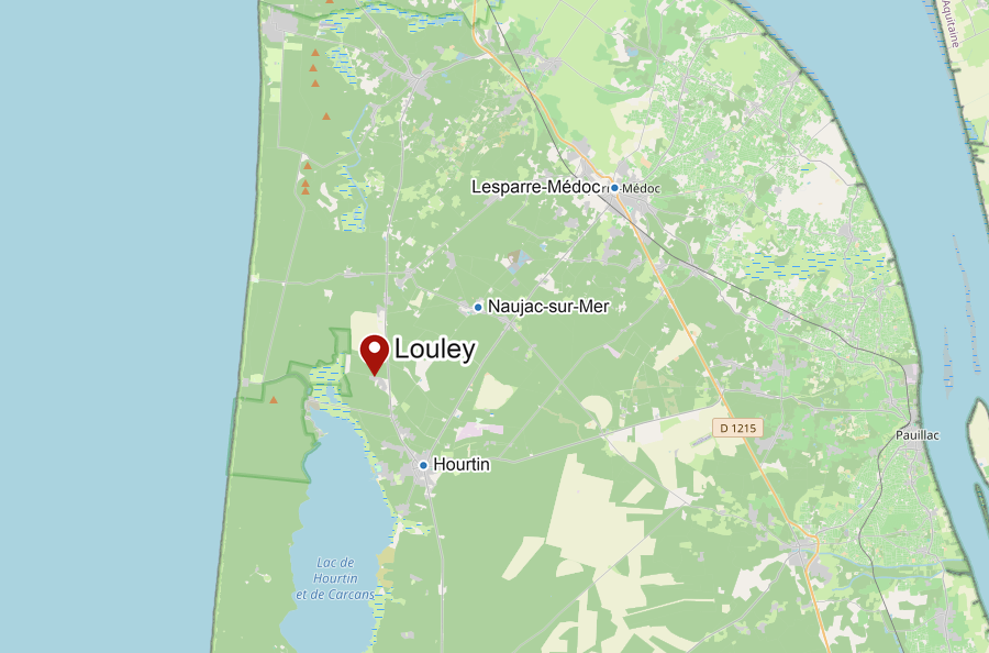 Carte de Projet Louley près d’Hourtin