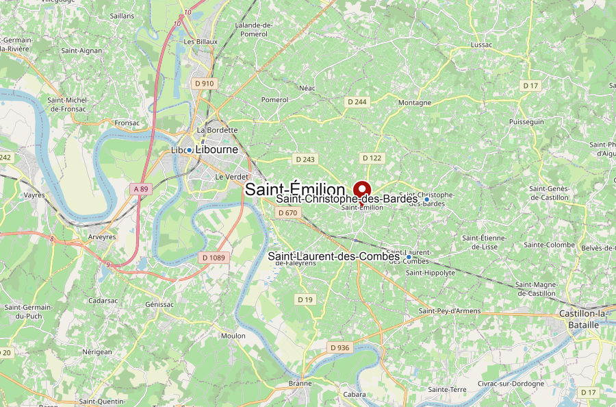 Karte von Saint-Émilion