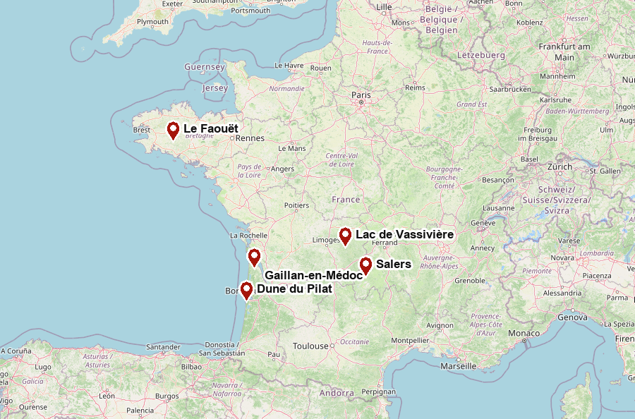 Carte des randonnées