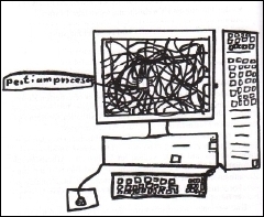 Kinderbild eines Computers