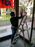 Peintures sur vitrine